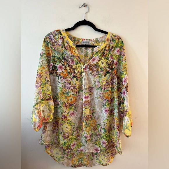 Figueroa & Flowers Sheer Floral Blouse - Picture 1 of 10
